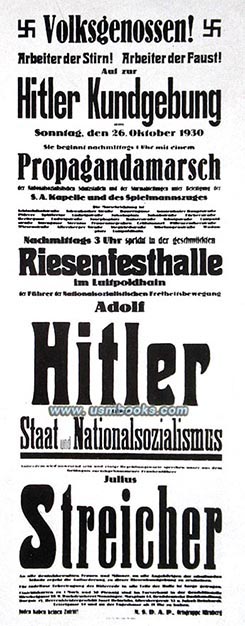 Hitler Kundgebung, Nazi Propagandamarsch, Streicher