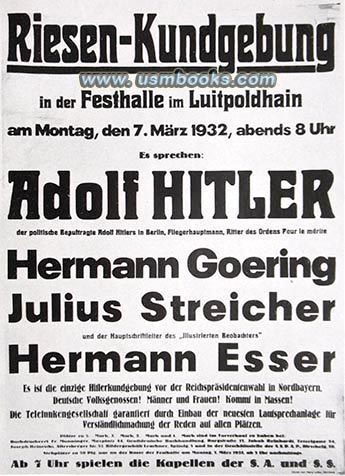 Hitler speech, Hermann Goring, Julius STreicher, Hermann Esser
