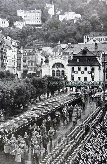 Hitler reviewing Wehrmacht troops in Karlsbad