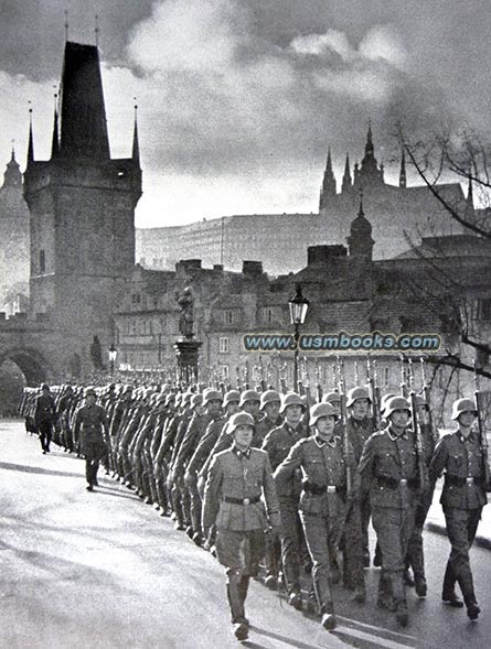 Nazi soldiers on the Charles Bridge, Prague Castle