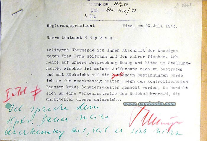 Baldur von Schirach annotations in green