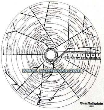 1938 Deutsche Reichsbahn Vienna zone map 