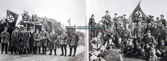 early SA photo, Nazi swastika flag