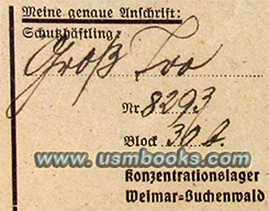 Postzensurstelle Konzentrationslager Weimar-Buchenwald