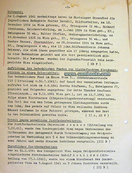 rape and murder in Nazi Vienna, August 1941