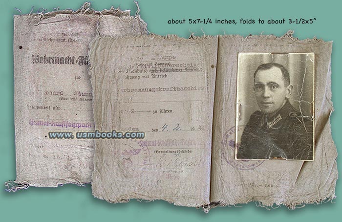 NAZI MILITARY DIRVER'S LICENSE