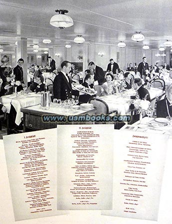 1935 NDL cruise ship menus