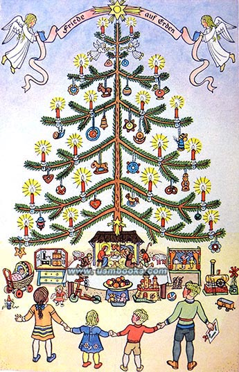 1940 Peace on Earth Christmas tree