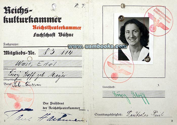 1943 RKK ID dancer Lucy Stoff, Edel West