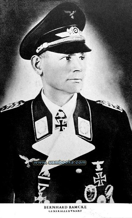 studio portrait of Generalleutnant Bernhard Ramcke wearing his Knight's Cross of the Iron Crosswith Oak Leaves