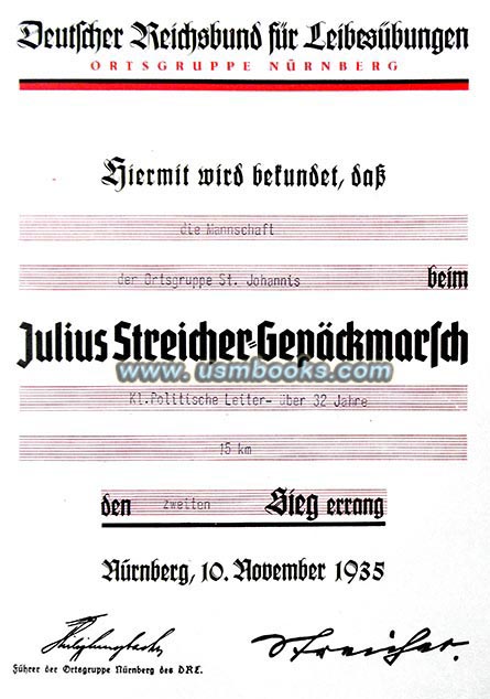 NSDAP Ortsgruppe St. Johannis, Julius Streicher Gepckmarsch 1935 
