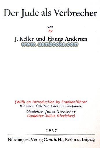 Der Jude als Verbrecher, Josef keller, Hanns Andersen