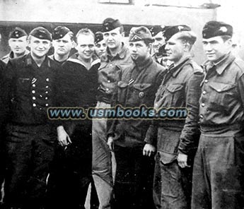 Z13 crew in Nazi, Norwegian and British uniforms